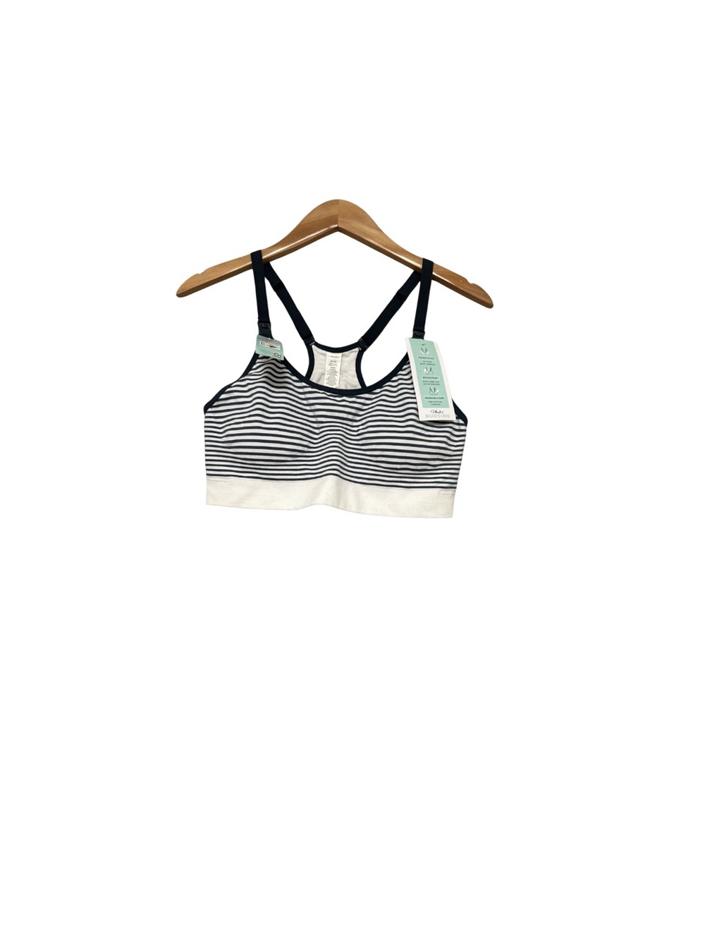 Playtex Navy and White Striped Racerback Nursing 🧑‍🍼 Bra Size 2x